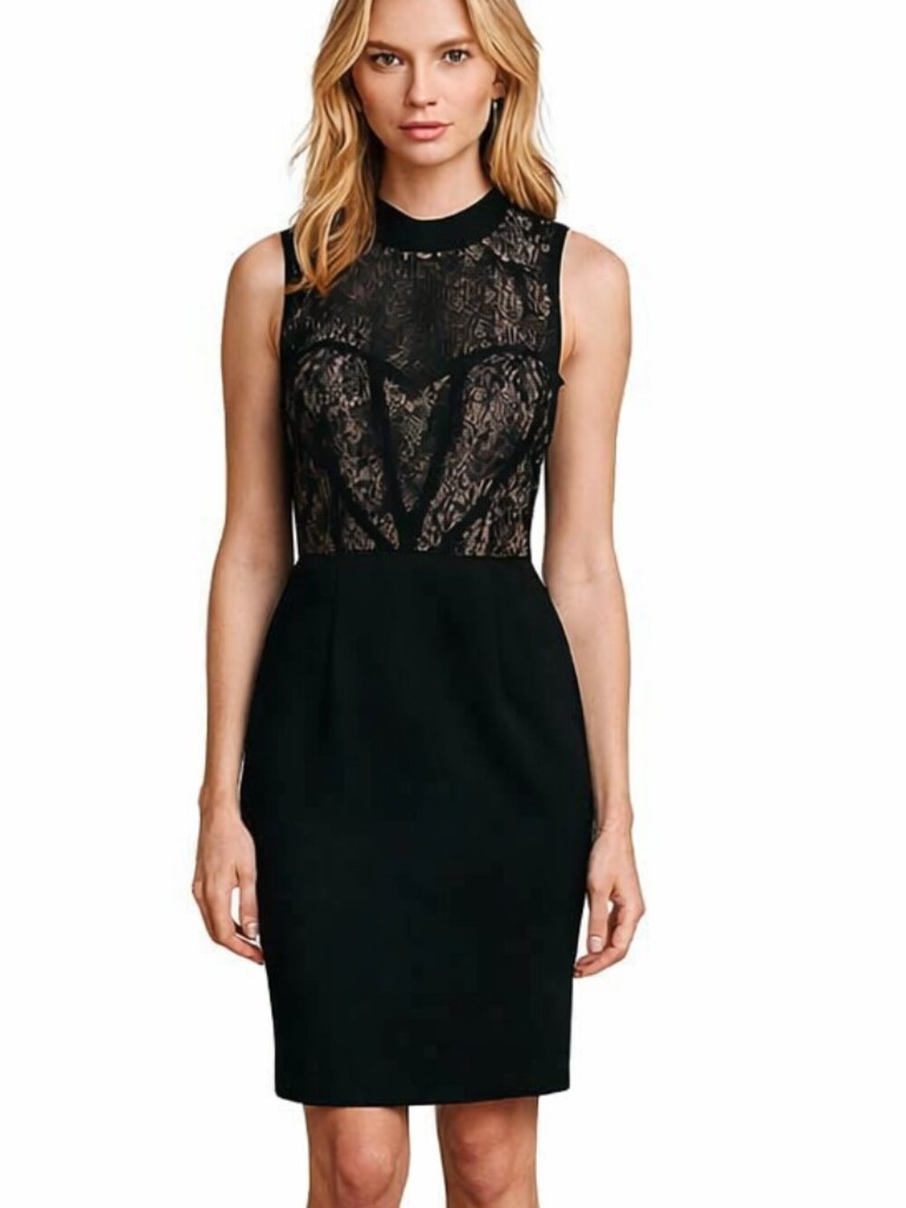 Lulus Cocktail Moment Black Lace Bustier Bodycon Dress, Size Medium
